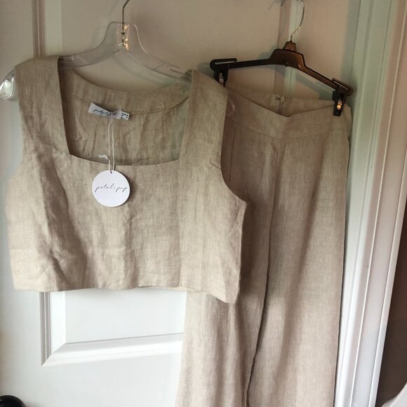 Petal & Pup Cream Wide Leg Jumpsuit - Picture 3 of 8